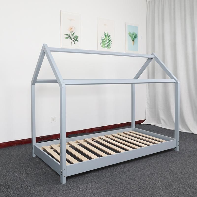 Eco-Friendly Nordic Wood Kids House Bed Frame for Baby Furniture