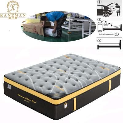 New Design Best Seller Luxury Cheap Price Roll in Box Pocket Spring Latex Memory Foam Mattress