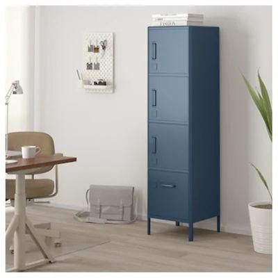 Steel File Cabinet Vertical Storage Filling Cabinet with 4 Door High Feet Metal Locker