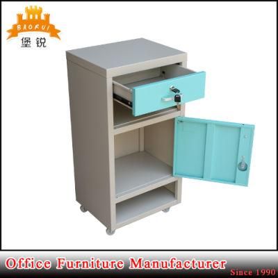 Steel Hospital Bedside Cabinet Medical Bedside Locker with Over Bed Table