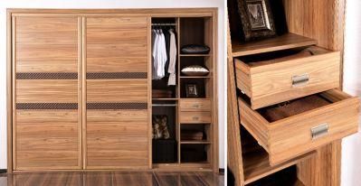 Walnut Wooden with Drawers Wardrobe Closet