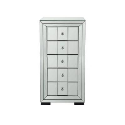 Modern Living Room Mirrored Furniture 5 Drawer Cabinet Chest