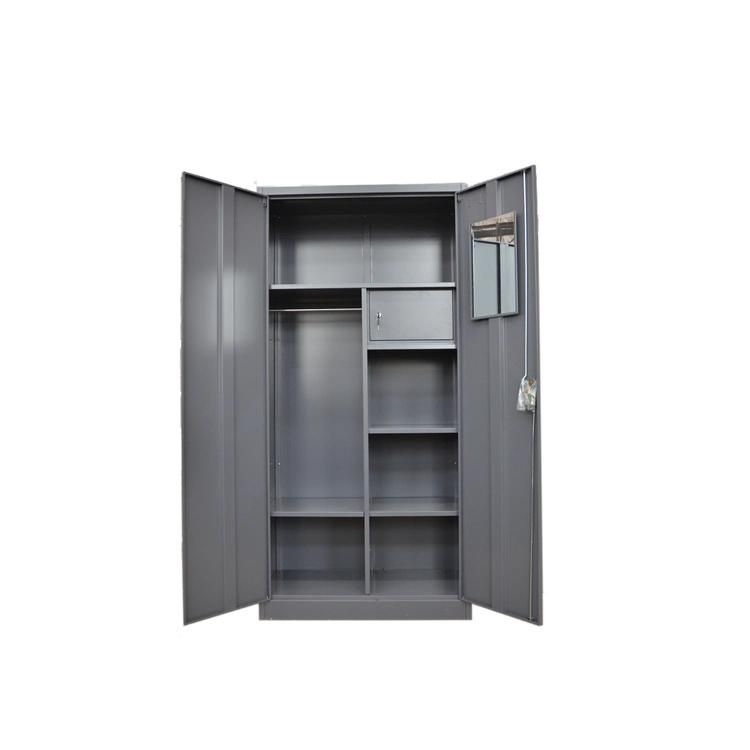 2 Door Wardrobe Locker Cabinet Double Door Metal Wardrobe