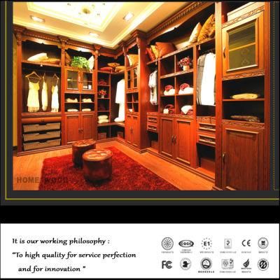 Custom Euro Style High Quality Solid Wood Wardrobe