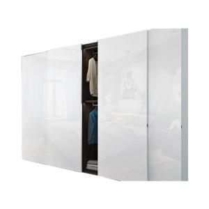 Australian Project 15 Years Eco-Friendly Closet, Chinese Modern White Lacquer Sliding Door Double Wardrobes