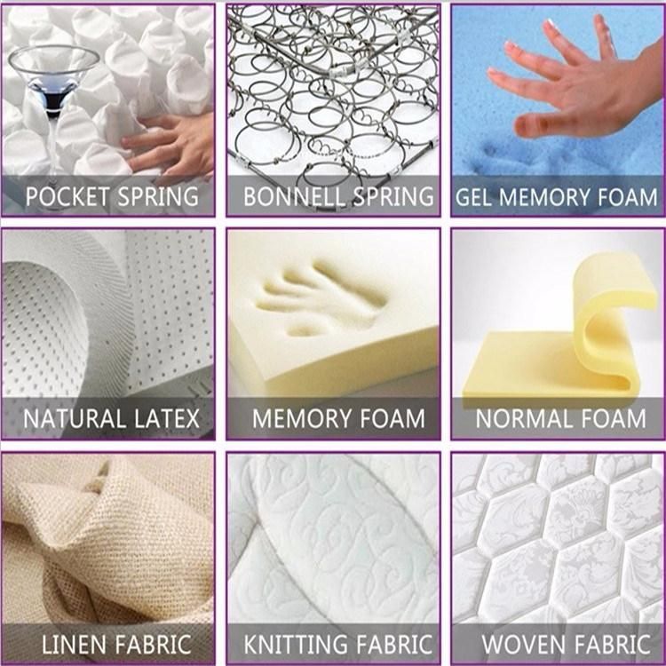 Luxury Design Euro Pillow Top 5 Star Hotel Standard Pocket Spring Foam Mattress with Natural Latex