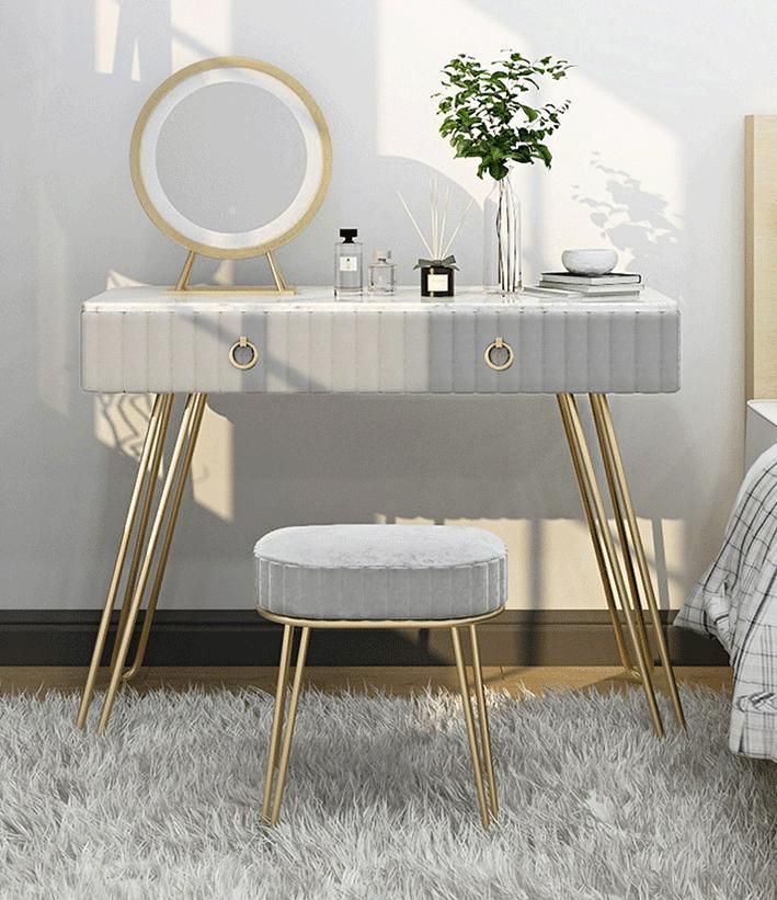 Modern Simple Bedroom Nordic Marble Dresser Integrated Small-Sized Makeup Table Set