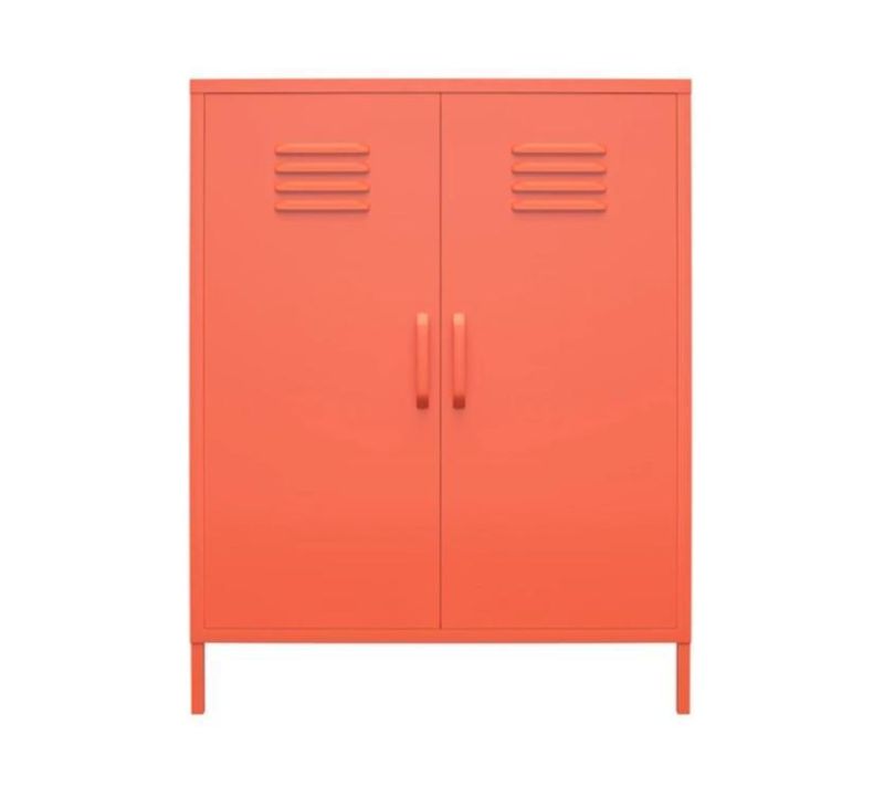 Wholesale 2 Door High Feet Steel Filing Cabinets Metallic Wardrobe with Shelves for Home