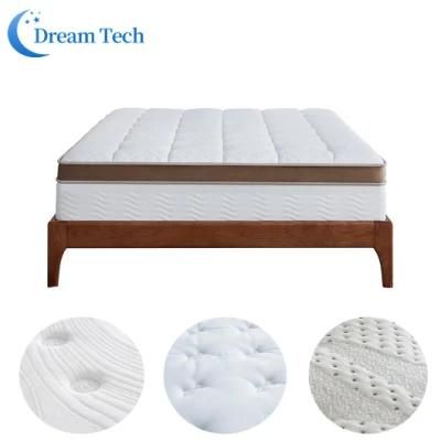 Micro Fiber Quilted Fabric Mattress Edge Latex Independent Spring Mattress