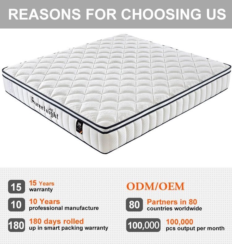 Hot Selling Luxury Euro Top Single Bed Latex Bonnel Foam Sleeping Compressed Spring Mattress in a Box