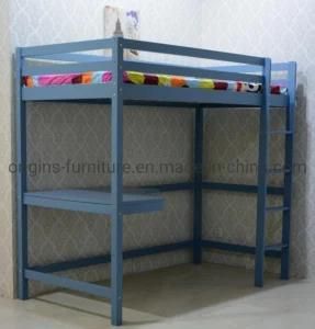 Childrens High Sleeper Cabin Wooden Frame Bunk Bed with Desk Grey