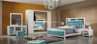 Luxury Cheap Elegant King Size Bedroom Sets with Mirror (HS-028)