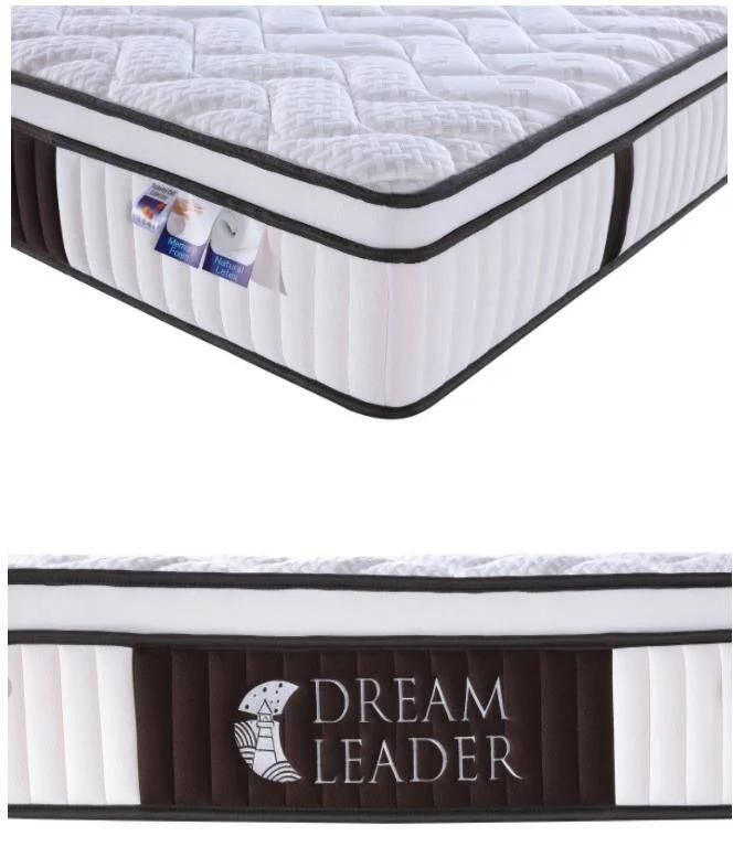 Modern Design Queen Euro Top Pocket Spring Natural Latex Mattress