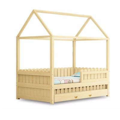 Customized New Design Children Wooden Easy Assemble House Bed for Kids Floor Bed Frame
