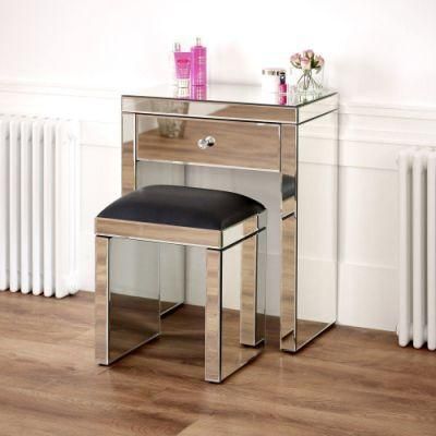 China Made New Design 2 Drawer Mirrored Dressing Table Stool