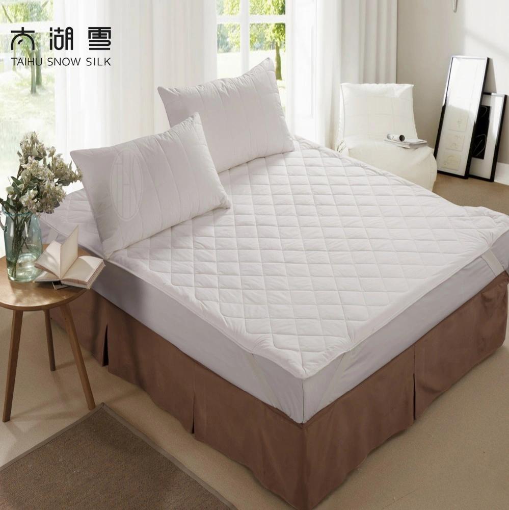 Oeko Certified 100% Natural Silk Filled Mattress Pad with Cotton Cover