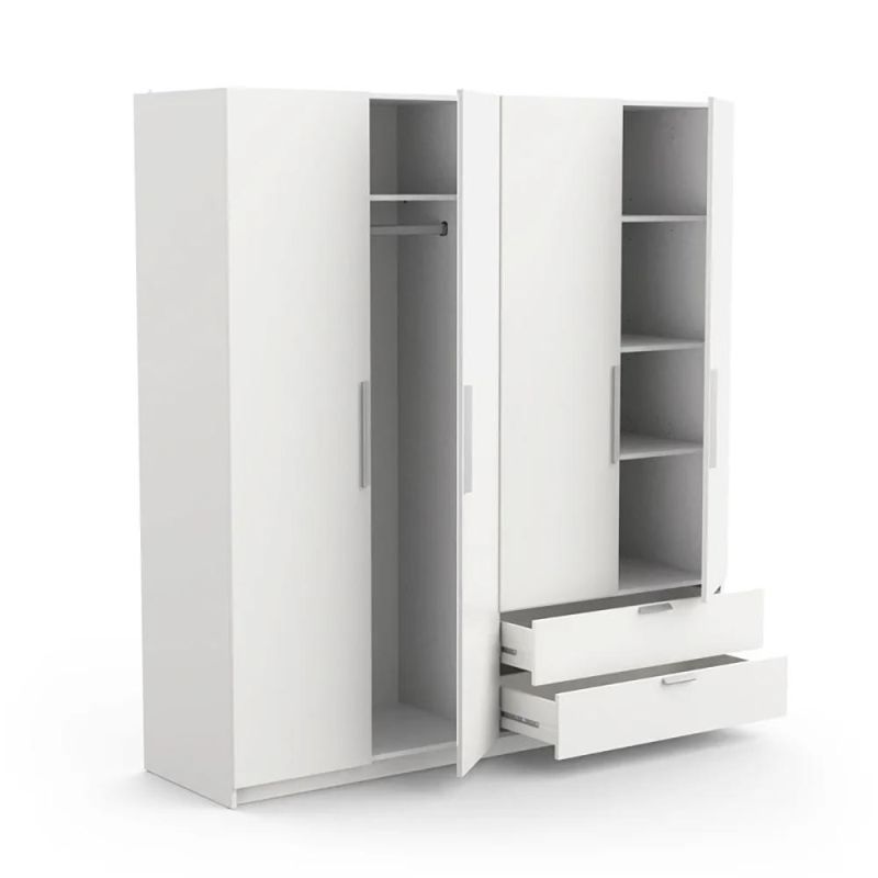 Wholesale Wooden Home Furniture Bedroom Simple White Wardrobe