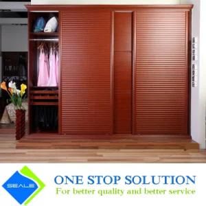 Modular Home Furniture Red Color Small Wave Sliding Door Wardrobes (ZY 2060)