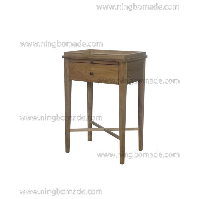 Classic Contemporary Interiors Furniture 007 Natural Ash Tray Top Bedside Table with 1 Sliding Panel