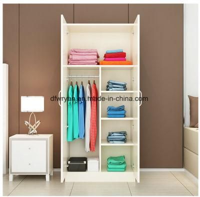 Double Door Melamine Board Wooden Drawer Wardrobe