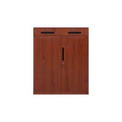 Home Office 2 Swing Door Wood Painting Color Metal Storage Locker with Drawers 2 Drawer File Cabinet