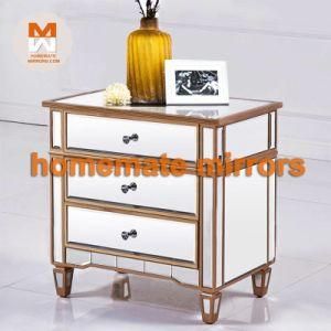 Top Quality Cheap Price 3 Drawer Mirror Bedside Table.