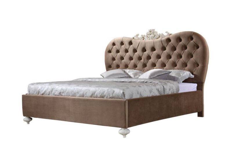 Modern Design Upholstered Bed with Differen Fabric Color