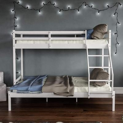 Double Decker Twins Size Wood Bunk Bed School Dormitory Furniture Bedroom Bed