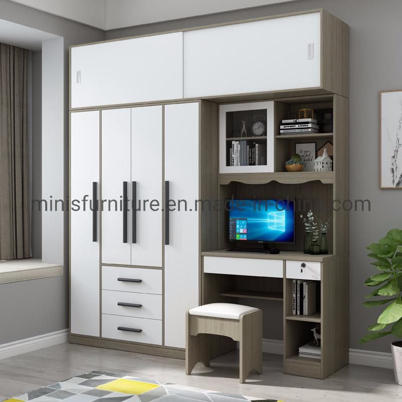 (MN-MWD50) China Manufacture Bedroom Furniture Wooden 4 Doors Big Wardrobe with Drawers