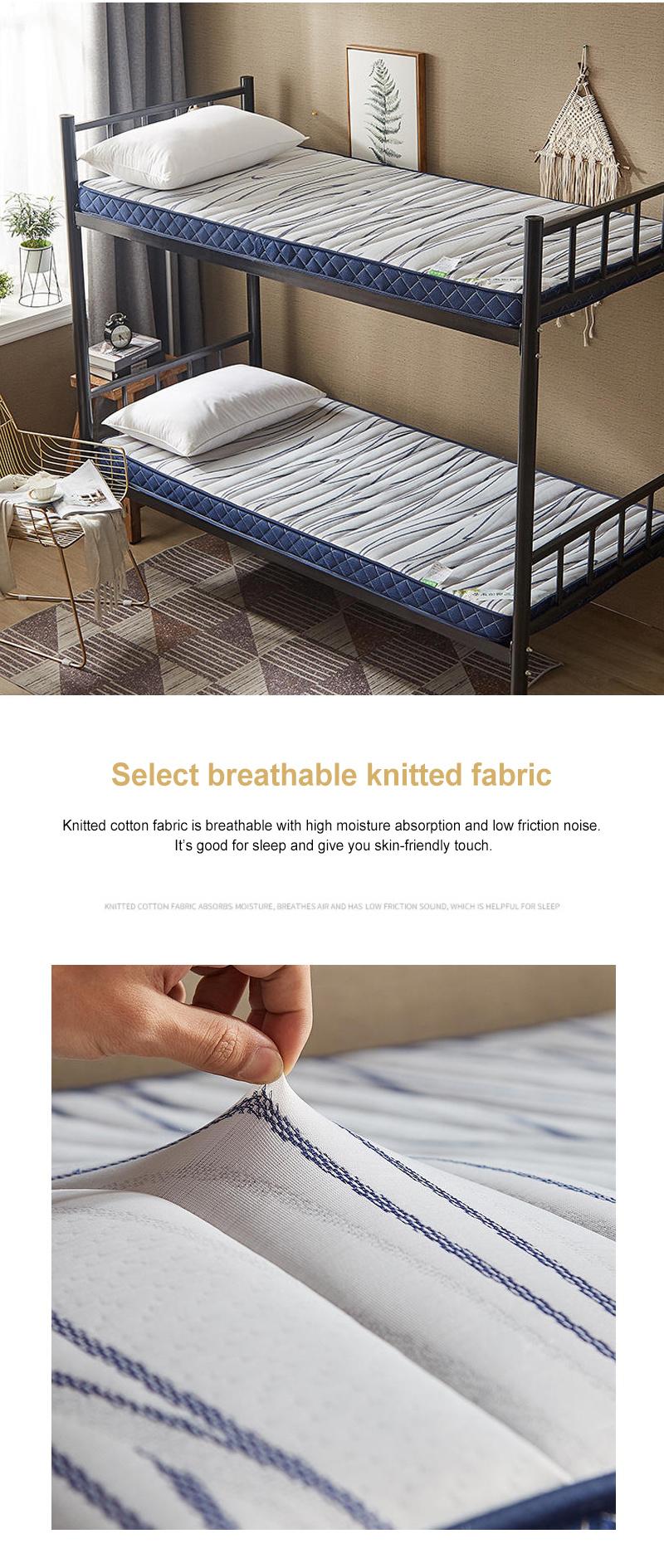 Dormitory Bed Mattress Thick 10cm Portable Soft Latex Layer Single
