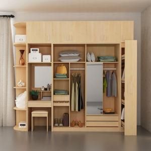 Walk in Multi-Purpose Hot Sale Bedroom Wardrobe Closet with Sliding Door and Dressing Table Mirror and Drawers
