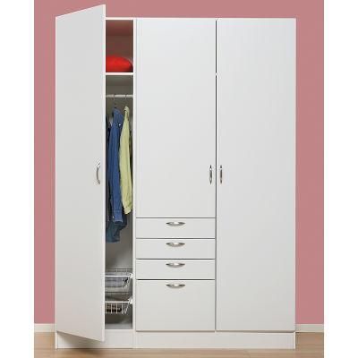 Modern Fuctional Home Hotel Furniture 20da303 White 3-Door Wardrobe