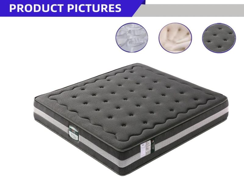 Custom Factory Supply King Queen Full Size Foam Pocket Spring Hotel Bed Mattress in a Box