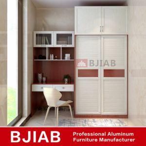 Red Teak Modern Metal Home Furniture Aluminum Wardrobe with Desk