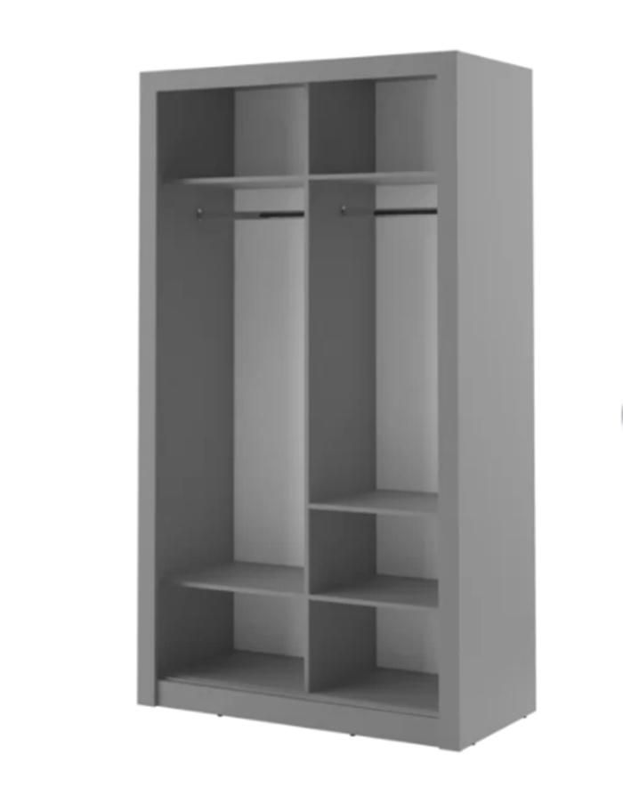 Simple Modern MFC Wooden Grey Bedroom Clothes Storage Wardrobe Design (HF-WB65)