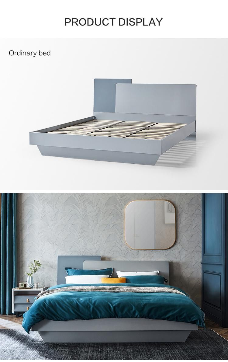 Linsy Wood Bedroom Furniture Nordic Wooden Kingsize Double Bed FT1a