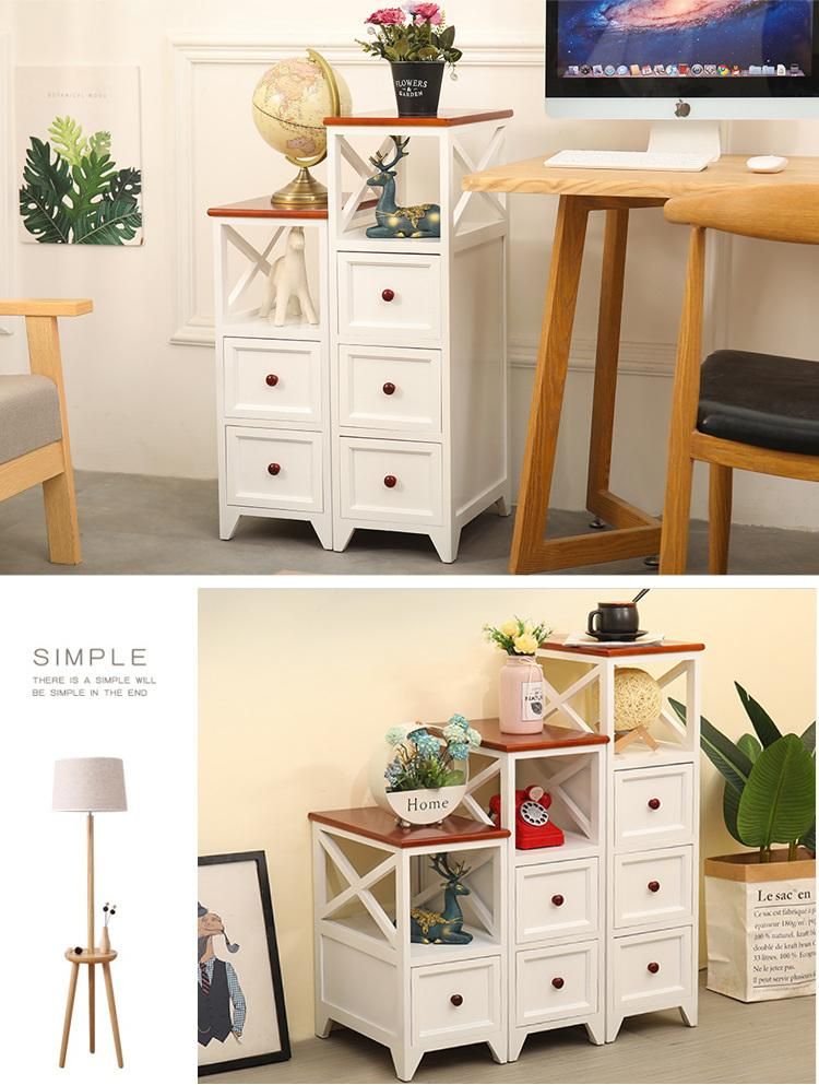 Home Furniture Customization Modern Furniture Nordic White Multi-Layer Drawer Storage Cabinet Bedside Table