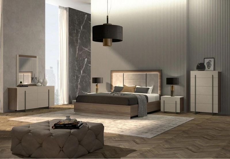 Nova 2 Drawer Bedside Table with Metal Base Decoration