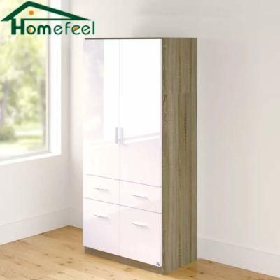 Bedroom Locker Simple Fashion Double Door Wardrobe + 4 Drawers