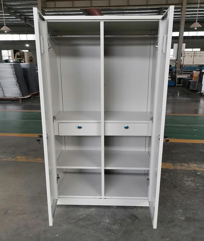 High Quality Steel Almirah Two Doors Metal Wardrobe