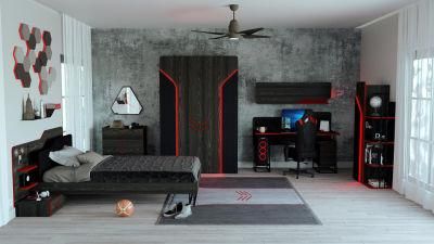 Nova Kids Furniture Gaming Series Children Bedroom 1600*2000 Bed with LED Lights