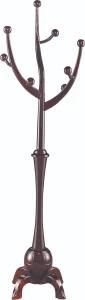 Wooden Standing Coat Rack with 4 Hooks Wood Tree Stand for Coats Hats Handbags