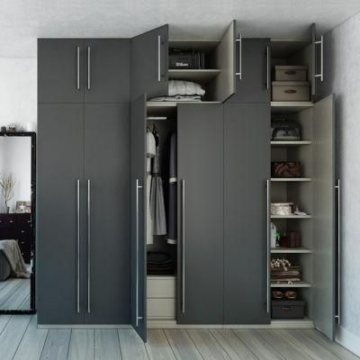 Cheap Wooden Cabinet Storage Wardrobes Furniture Design Custom Modern Bedroom Black Cloth Cupboard Wardrobe