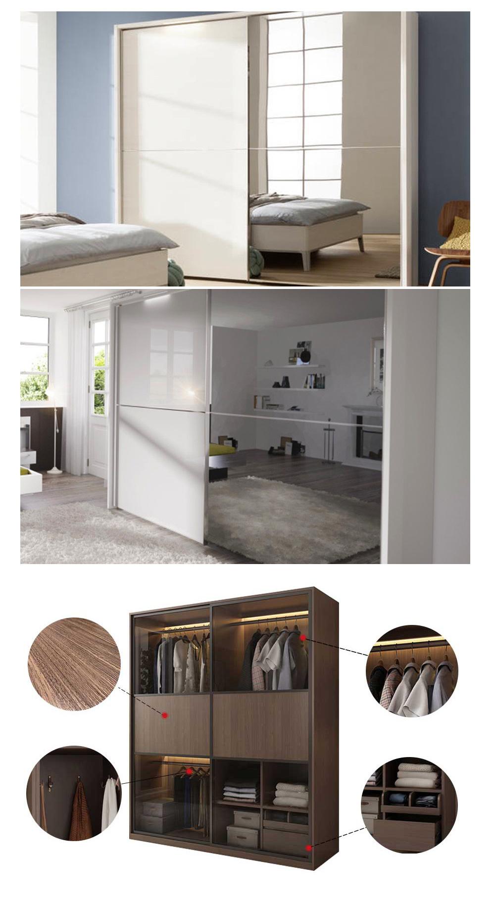 Mirror Panel Simple Design Bedroom Closet Mirror Wardrobe