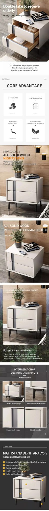 Bedroom Nightstand Bedside Table with Drawer Shelf Industrial Style Side End Table