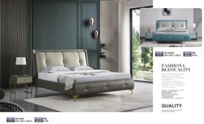 Exquisite Workmanship Bedroom Furniture Upholstered King Size Leather Double Wall Bed