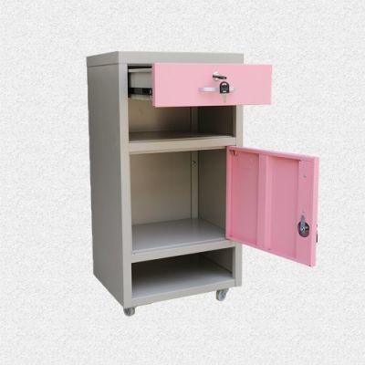 Fas-109 Hospital Furniture Metal Bedside Locker Medical Bedside Cabinet with Drawer