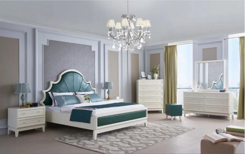 Home Use Latest Design Modern White Bed Furniture Bedroom Sets King Size Bedroom