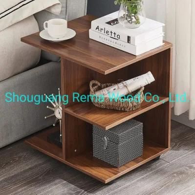Most Popular Nightstand End Side Table Bedside Table with Rolling Wheels