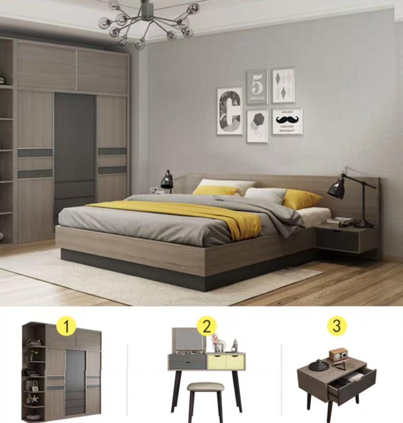 New Design Home Bedroom Furniture Set Twin Size Wholesale Folding Wooden Bed